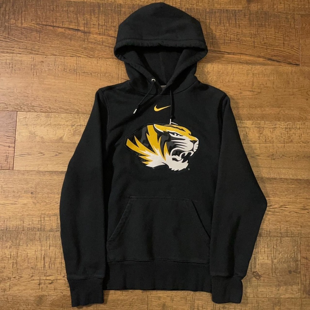 Nike Missouri Tigers Hoodie Mens Small Black Collegiate Center Swoosh Pullover